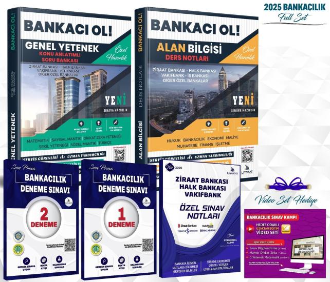 BANKACI OL EFSANE FUL SINAV SETİ - ALAN BİLGİSİ + GENEL YETENEK + MANTIK DİKKAT ZEKA VE ŞEKİL YETENEĞİ