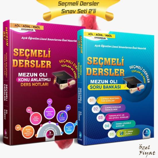 Seçmeli Dersler 2’li Efsane AÖL Sınav Seti - Seçmeli Dersler Konu Anlatımlı Ders Notları ve Soru Bankası - Açık Öğretim Lisesi Sınavlarına Özel Hazırlık - Mezun OL