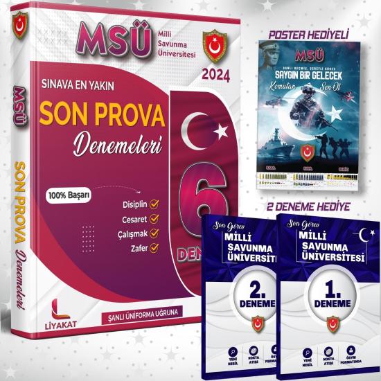 MSÜ Sınava En yakın Son Prova Denemeleri (6+2 Deneme ve Poster Hediyeli)- 2024 Alımlarına Özel Hazırlık