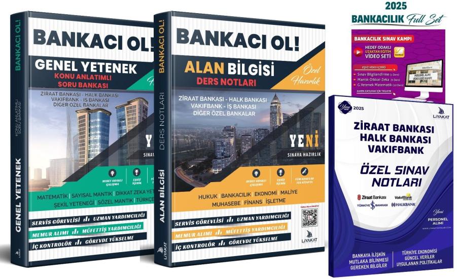 BANKACI OL EFSANE FUL SINAV SETİ - ALAN BİLGİSİ + GENEL YETENEK + MANTIK DİKKAT ZEKA VE ŞEKİL YETENEĞİ